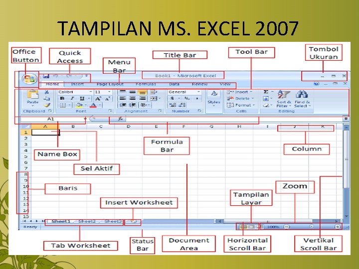 TAMPILAN MS. EXCEL 2007 