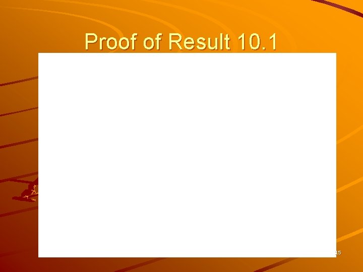 Proof of Result 10. 1 15 