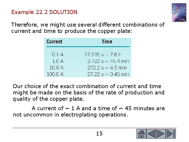 Example 22. 2 SOLUTION Therefore, we might use several different combinations of current and