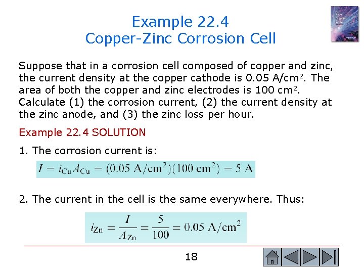 Example 22. 4 Copper-Zinc Corrosion Cell Suppose that in a corrosion cell composed of