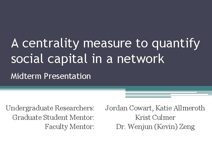 A centrality measure to quantify social capital in