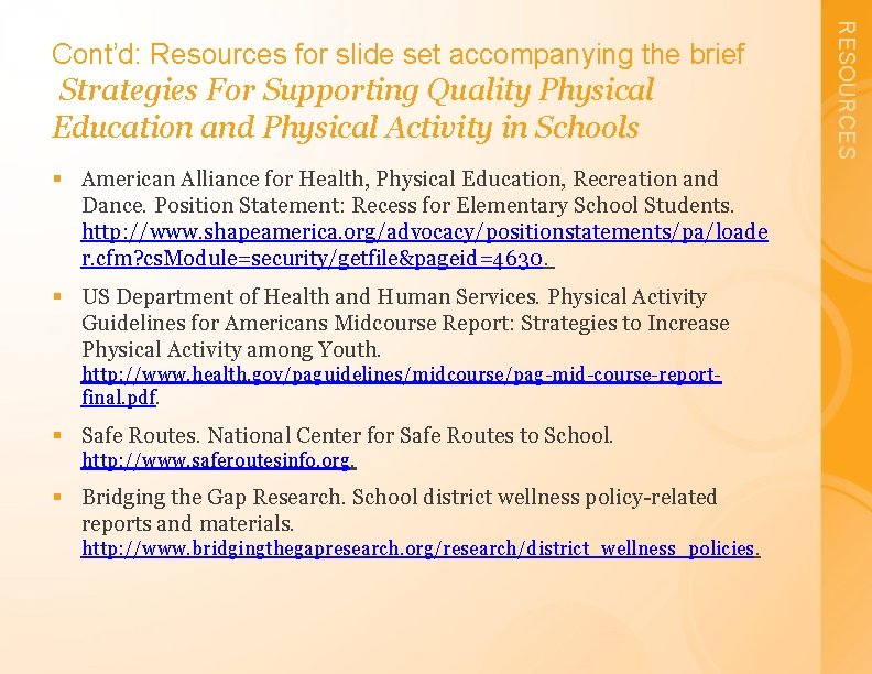 Strategies For Supporting Quality Physical Education and Physical Activity in Schools § American Alliance
