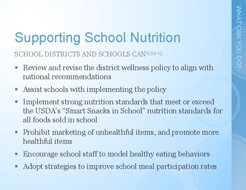 SCHOOL DISTRICTS AND SCHOOLS CAN 6, 7, 9 -13 § Review and revise the