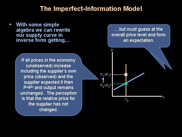 The Imperfect-Information Model • With some simple Each individual supplier …but must guess at