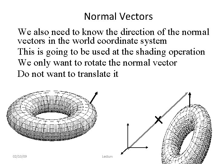 Normal Vectors • We also need to know the direction of the normal vectors