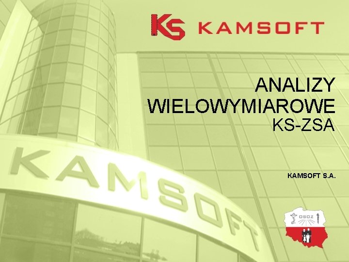 ANALIZY WIELOWYMIAROWE KS-ZSA KAMSOFT S. A. 