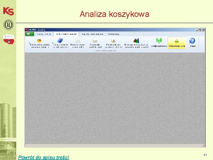 Analiza koszykowa Powrót do spisu treści 51 