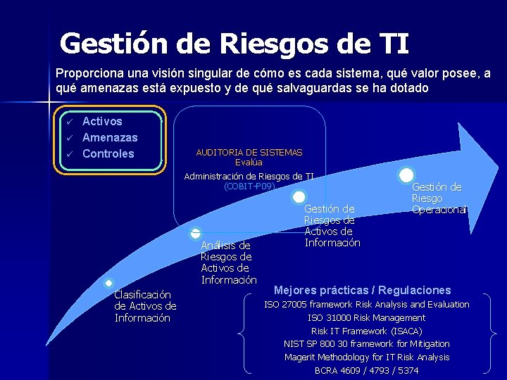 Gestión de Riesgos de TI Proporciona una visión singular de cómo es cada sistema,