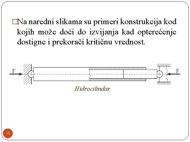 �Na naredni slikama su primeri konstrukcija kod kojih može doći do izvijanja kad opterećenje