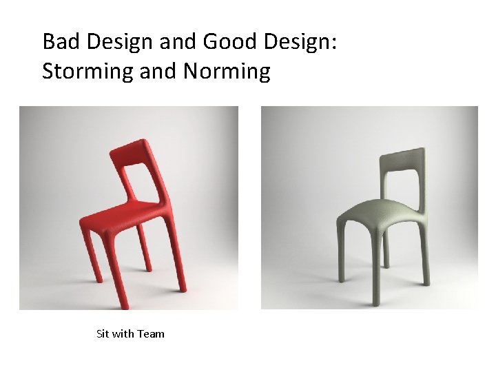 Bad Design and Good Design: Storming and Norming Sit with Team 
