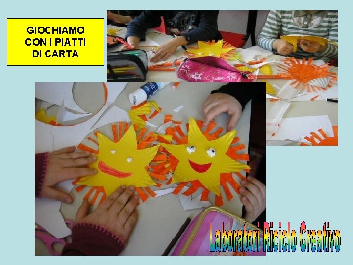 GIOCHIAMO CON I PIATTI DI CARTA GIOCHIAMO CON I PIATTI DI CARTA