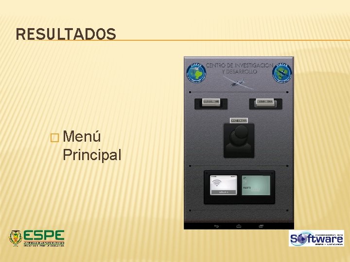 RESULTADOS � Menú Principal RESULTADOS � Menú Principal