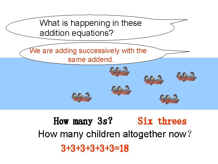 What is happening in these addition equations? We are adding successively with the same