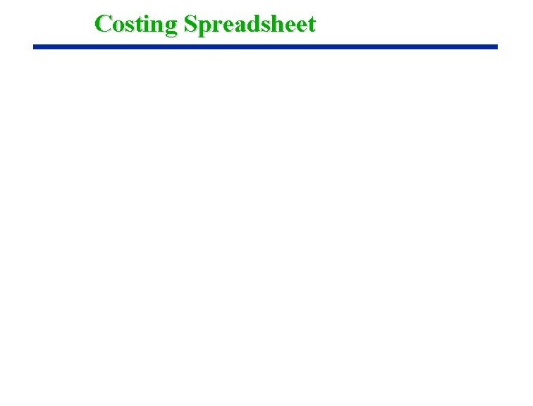 Costing Spreadsheet 