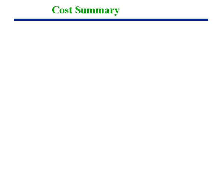Cost Summary 