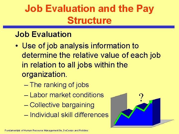 Job Evaluation and the Pay Structure Job Evaluation • Use of job analysis information