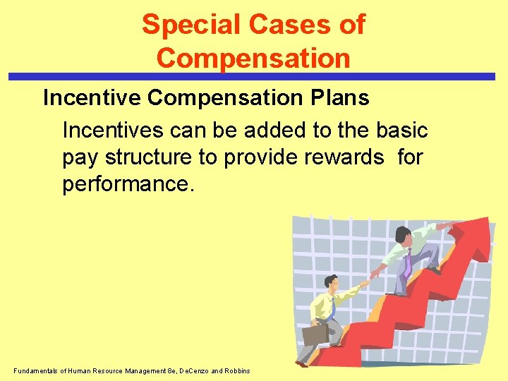 Special Cases of Compensation Incentive Compensation Plans Incentives can be added to the basic