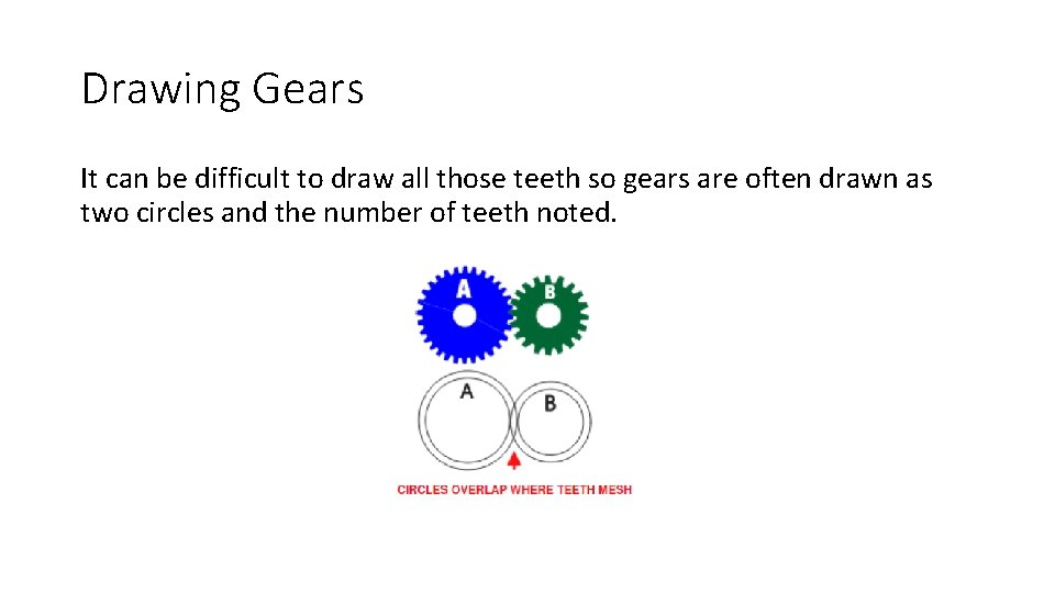 Drawing Gears It can be difficult to draw all those teeth so gears are Drawing Gears It can be difficult to draw all those teeth so gears are