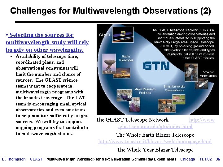 Challenges for Multiwavelength Observations (2) • Selecting the sources for multiwavelength study will rely