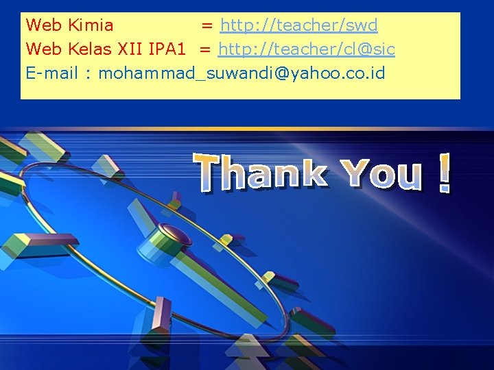 Web Kimia LOGO = http: //teacher/swd Web Kelas XII IPA 1 = http: //teacher/cl@sic Web Kimia LOGO = http: //teacher/swd Web Kelas XII IPA 1 = http: //teacher/cl@sic