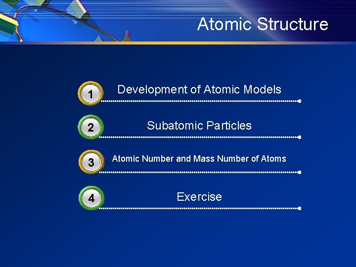 Atomic Structure 3 1 Development of Atomic Models 2 Subatomic Particles 3 Atomic Number Atomic Structure 3 1 Development of Atomic Models 2 Subatomic Particles 3 Atomic Number