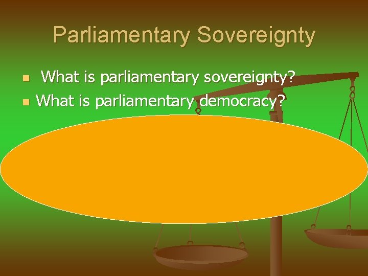 Parliamentary Sovereignty n n What is parliamentary sovereignty? What is parliamentary democracy? 