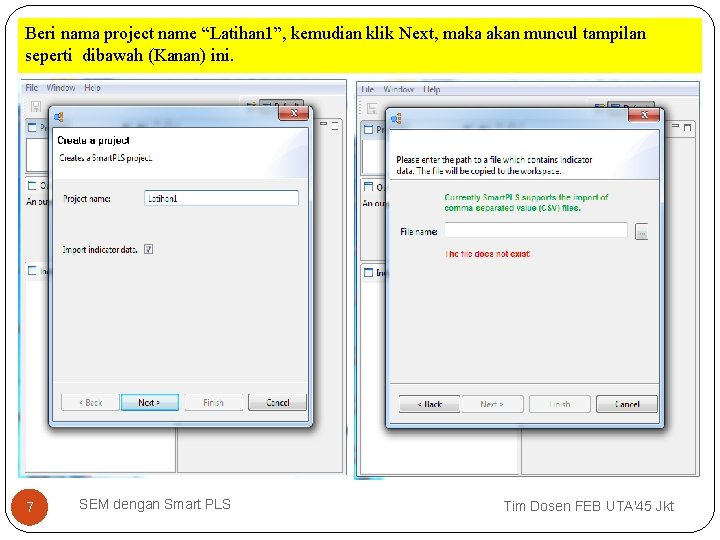 Beri nama project name “Latihan 1”, kemudian klik Next, maka akan muncul tampilan seperti