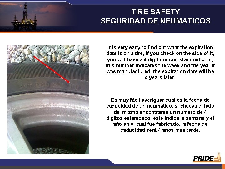 TIRE SAFETY SEGURIDAD DE NEUMATICOS It is very easy to find out what the