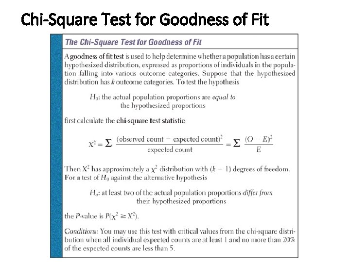 Lesson 14 1 Test for Goodness of Fit