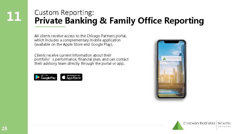 11 Custom Reporting: Private Banking & Family Office Reporting All clients receive access to 11 Custom Reporting: Private Banking & Family Office Reporting All clients receive access to