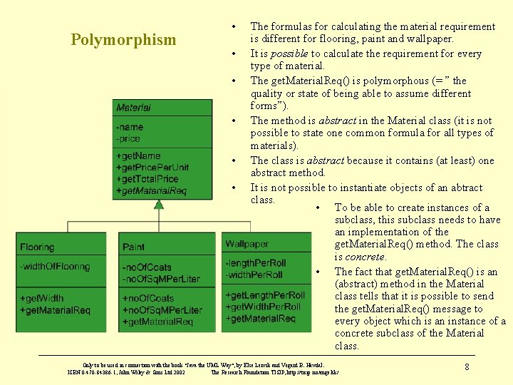 Polymorphism • • • The formulas for calculating the material requirement is different for