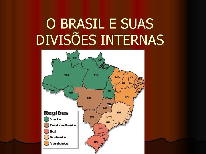 O BRASIL E SUAS DIVISÕES INTERNAS 