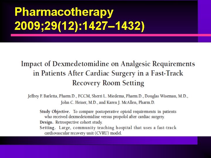 Pharmacotherapy 2009; 29(12): 1427– 1432) 