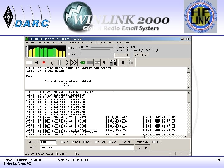Jakob P. Strickler, DK 3 CW Notfunkreferent F 05 Version 1. 0 05. 04.