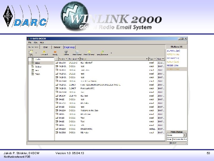 Jakob P. Strickler, DK 3 CW Notfunkreferent F 05 Version 1. 0 05. 04.