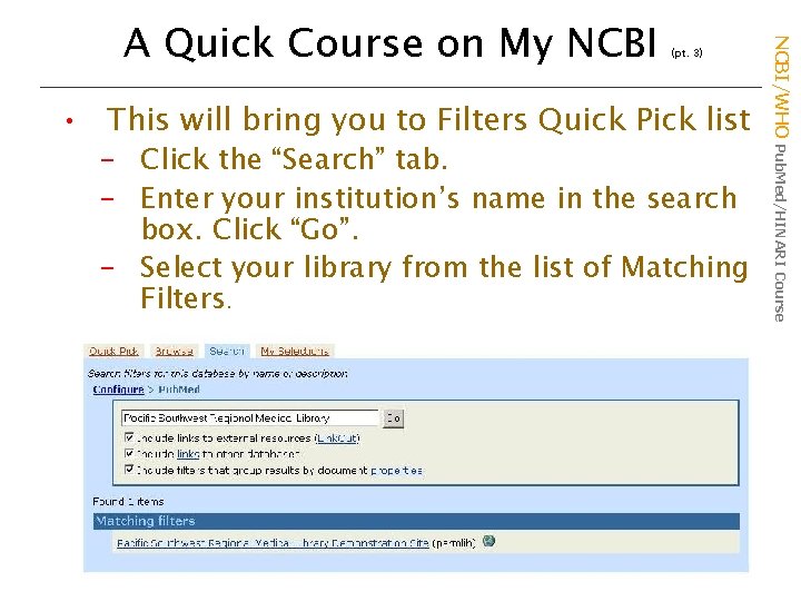 (pt. 3) • This will bring you to Filters Quick Pick list – Click