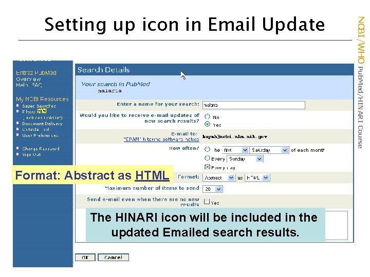 Format: Abstract as HTML The HINARI icon will be included in the updated Emailed