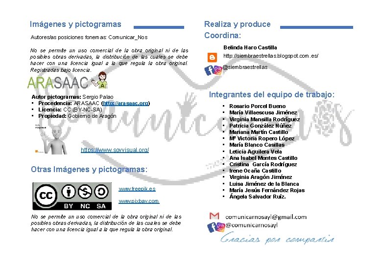 Imágenes y pictogramas Autores/as posiciones fonemas: Comunicar_Nos No se permite un uso comercial de