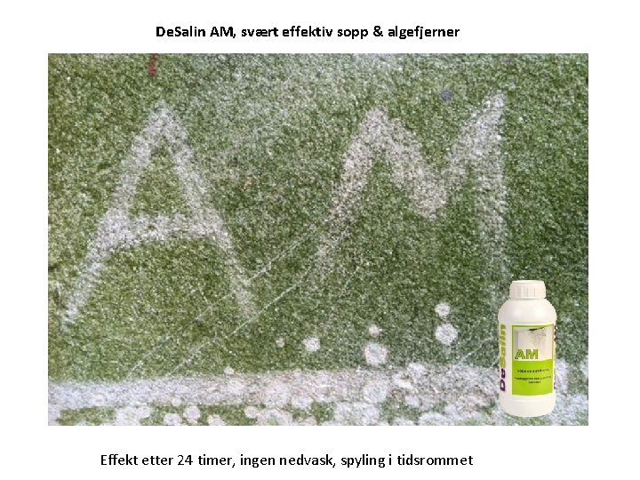 De. Salin AM, svært effektiv sopp & algefjerner Effekt etter 24 timer, ingen nedvask,