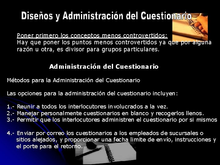 Poner primero los conceptos menos controvertidos: Hay que poner los puntos menos controvertidos ya