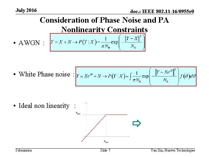 July 2016 doc. : IEEE 802. 11 -16/0955 r 0 Consideration of Phase Noise
