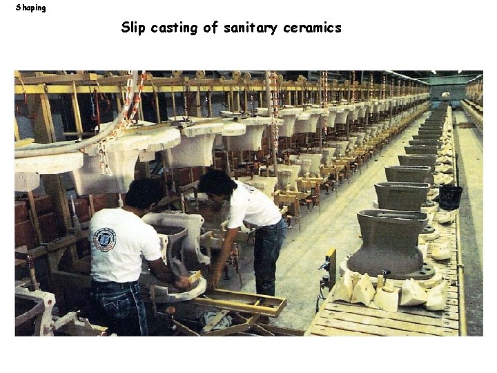 Shaping Slip casting of sanitary ceramics 