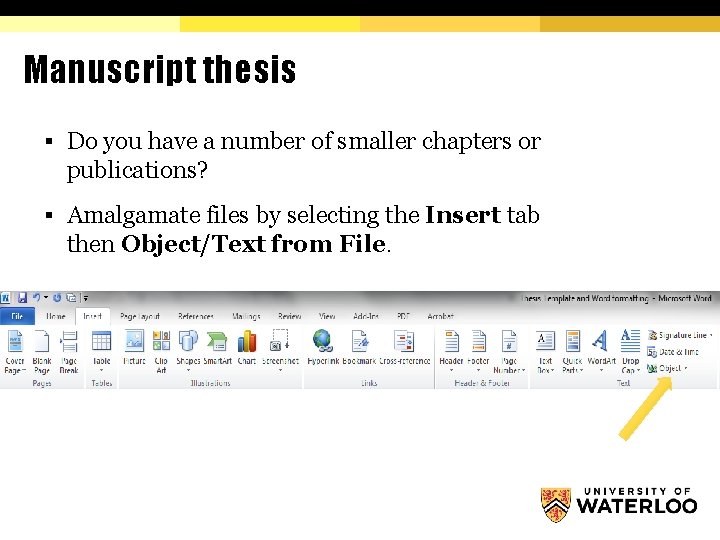 Manuscript thesis § Do you have a number of smaller chapters or publications? §