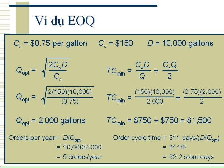 CH 4 DỰ TRỮ TRONG LOGISTICS 4. 6 Các mô hình quản trị dự