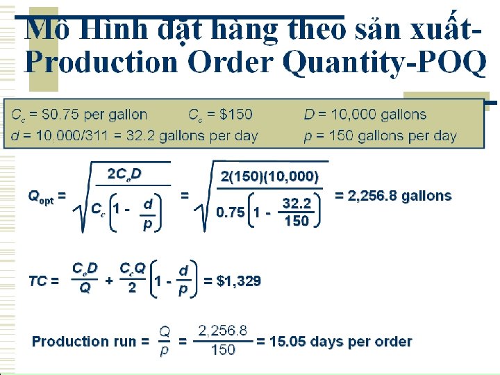 CH 4 DỰ TRỮ TRONG LOGISTICS 4. 6 Các mô hình quản trị dự