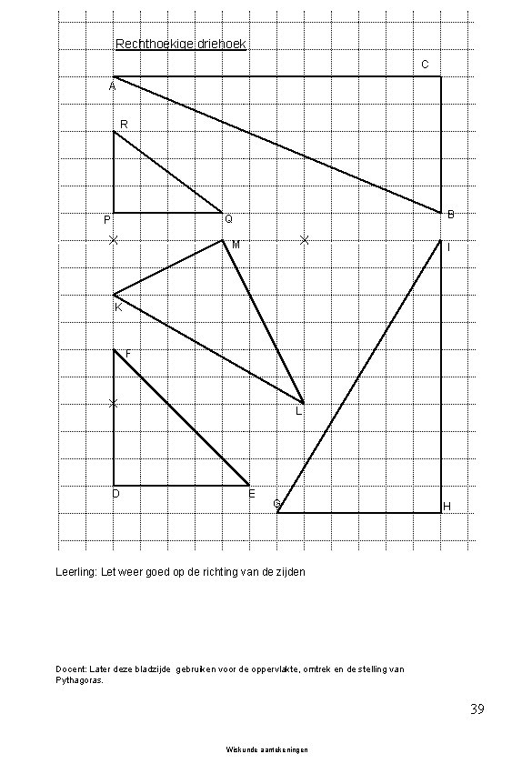 Rechthoekige driehoek C A R B Q P M I K F L D