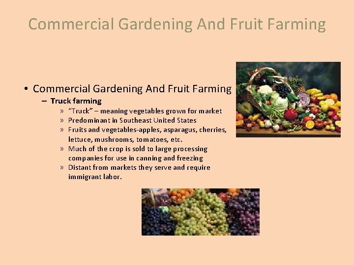 Commercial Gardening And Fruit Farming • Commercial Gardening And Fruit Farming – Truck farming