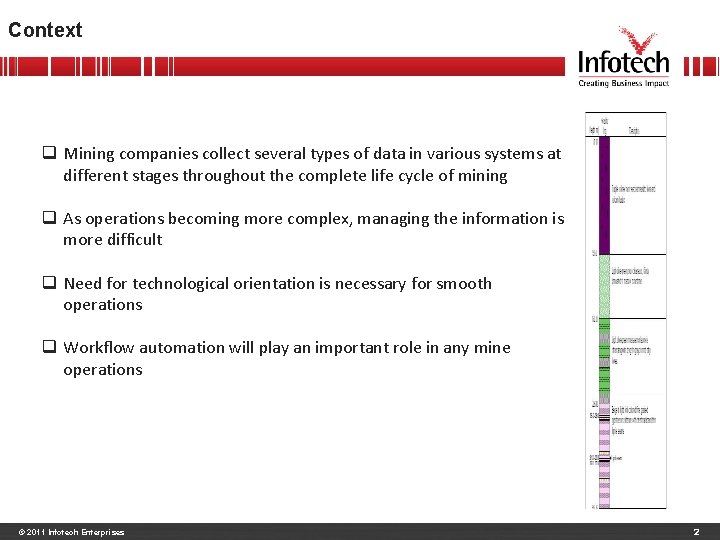 Context q Mining companies collect several types of data in various systems at different