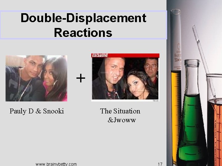 Double-Displacement Reactions + Pauly D & Snooki www. brainybetty. com The Situation &Jwoww 17