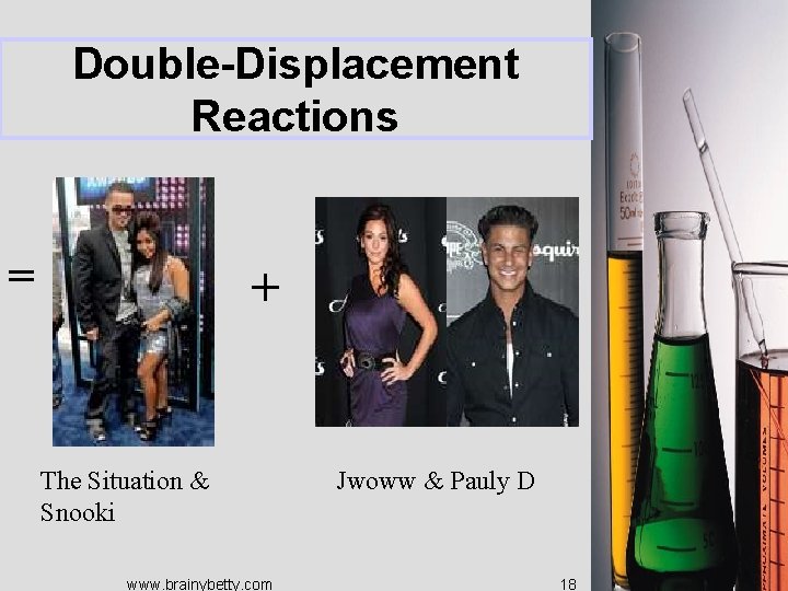 Double-Displacement Reactions = + The Situation & Snooki www. brainybetty. com Jwoww & Pauly